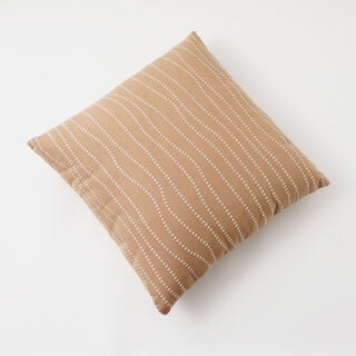 Boutique Blanche cotton cushion with thread embroidery 45*45*15cm, brown