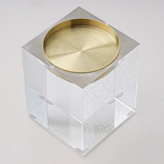 Luster Collection Acrylic Candle Holder, 8.2*8.2*10 cm
