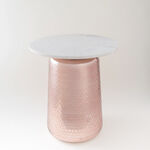 Homez pink side table glass and marble 54*48*48cm image number 0
