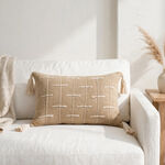Homez Beige Geometric Line Cushion Cover, 30*45Cm image number 1