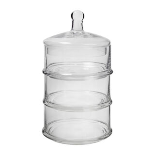 3 LAYER GLASS CANDY JAR