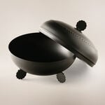 La Mesa Metal Serve Bowl With Lid Black Plated 12*12*12Cm, Black image number 3