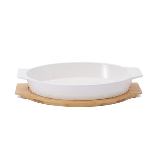 Oval Plate With Bamboo