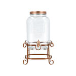 Glass Juice Dispenser With Copper Lid & Stand image number 0