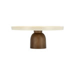 La Mesa creamy porcelain cake stand w wooden base 30cm image number 0
