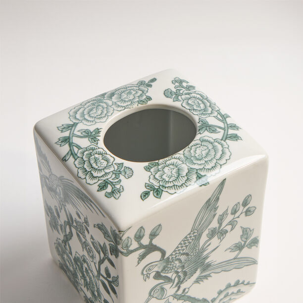 Tissue Box White With Pattern 15X15X22Cm image number 2