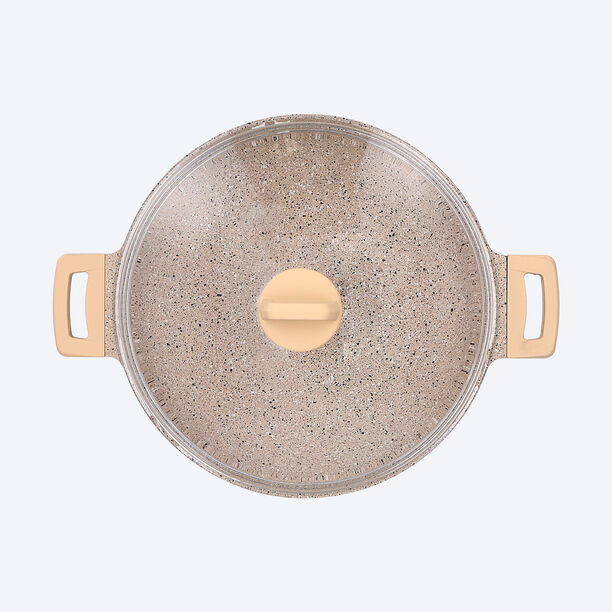 Alberto Deep Fry Pan Granite 33 cm With Cover image number 2