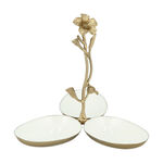 3 Condiment Bowl White&Satin Gold image number 1