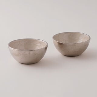 Alberto aluminum round nut bowls set of 2pcs 10*10*5cm, beige