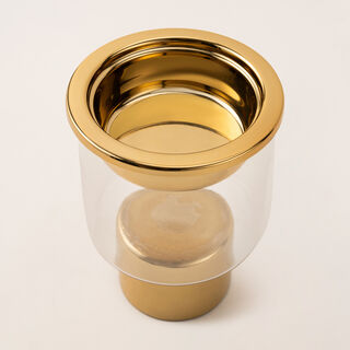 Oulfa collection gold metal & glass oud burner 9*15 cm
