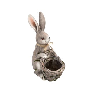Rabbit With Rattan Basket 32*26.5*24.5 cm