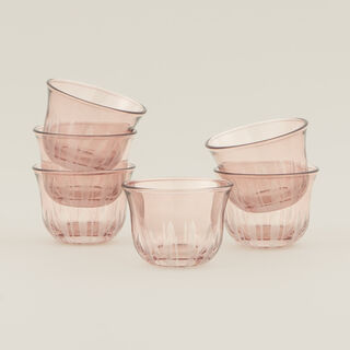 Dallaty 6pcs arabic coffee cup set, light purple