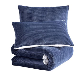 Waffle burnout flannel comforter set 250*260M+ 50*75 cm