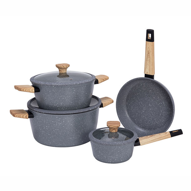 Alberto Aluminum Forged Cookware Set 7 Pieces Grey image number 1