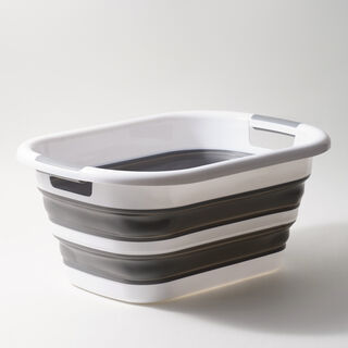 Cottage collapsible plastic laundry basket 26L, grey