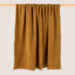 Boutique Blanche Waffle 100% Cotton Woven Throw Mustard 130*180cm image number 1