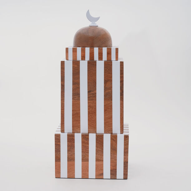 هومز مجموعة نورين قطعة ديكور، أبيض وبني، 18*18*40 سم image number 0