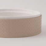 La Mesa Porcelain Tagine With Beige Leather Coat, White, 7" image number 3