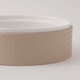 La Mesa Porcelain Tagine With Beige Leather Coat, White, 7"