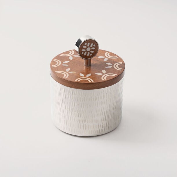 Pearl Collection Oud Burner Storage With Lid, Silver, 11*11*11.5 cm image number 0