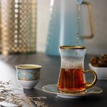 18Pcs Arabic Tea Set Dore Design image number 1