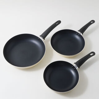 Alberto 3pcs aluminum frypan set, cream