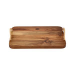 Alberto Acacia Wood Serving Tray With Rope Handles image number 1