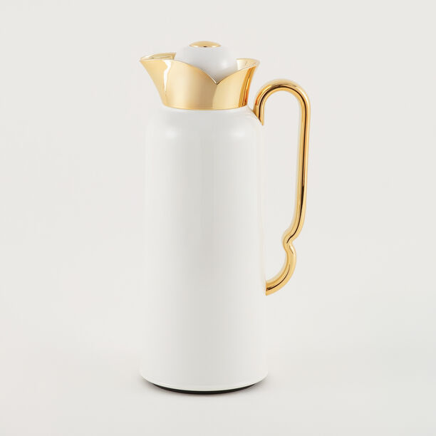 دلتي دلة ستانلس ستيل، أبيض مع ذهبي 1 لتر image number 1