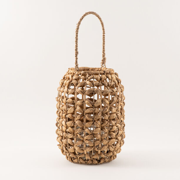 هومز فانوس بامبو 22*22*29سم، بيج image number 0