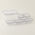 Alberto Set of 6 Plastic food container 300ml + 550ml + 4500ml 24.5x17.5x15.3cm image number 0