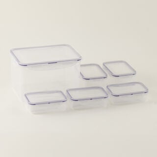 Alberto Set of 6 Plastic food container 300ml + 550ml + 4500ml 24.5x17.5x15.3cm