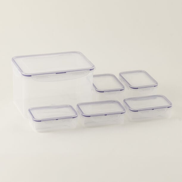 Alberto Set of 6 Plastic food container 300ml + 550ml + 4500ml 24.5x17.5x15.3cm image number 0
