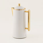 دلتي طقم دلة ستانلس ستيل 1 لتر، أبيض وذهبي image number 1