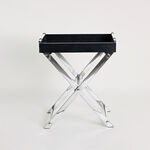 Homez butler table with leather top and steel base, 57*45*68cm image number 0