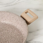 Alberto 7pcs 4mm granite cookware set pink color handle image number 4