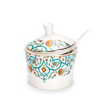 21 Pcs Porcelain Tea And Coffee Set Green image number 3