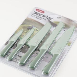 Alberto stainless steel knife set 5pcs, green