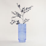 هومز مزهرية زجاج مضلعة 15*15*34.3سم، أزرق image number 2