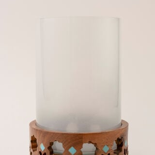 Homez handcrafted wooden candle holder 12*12*18 cm