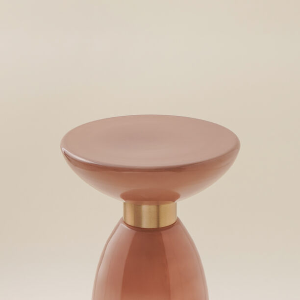 Homez glass side table 30*56cm, brown image number 2