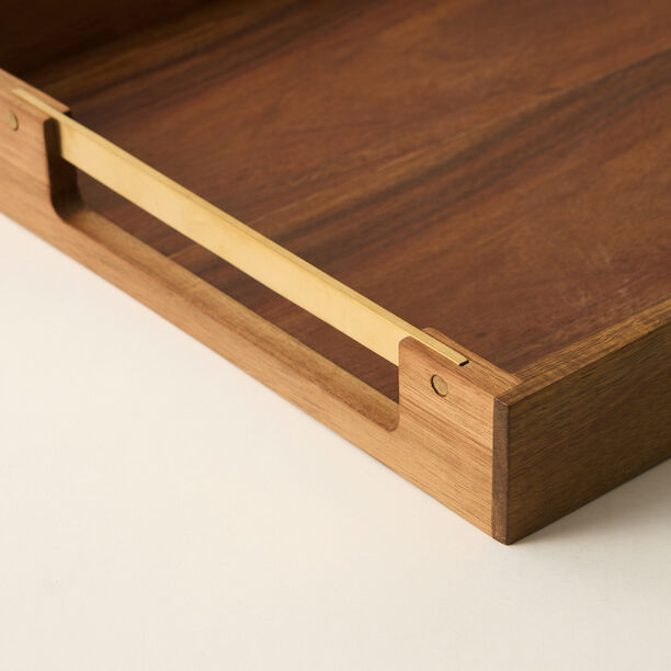 Dallaty rectangular wood tray with handel 50.8*35.6*5.1cm image number 4