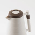Dallaty plastic vacuum flask off white with wood 1L image number 2