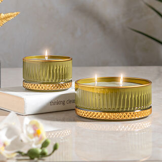Gloria 9*5,5 Cm Oil Green Gold Candle
