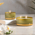 Gloria 9*5,5 Cm Oil Green Gold Candle image number 0