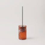 Homez clear polyresin toilet brush holder, brown9.6*9.6*42cm image number 0