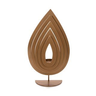 Candle Holder Metal & Glass Gold 