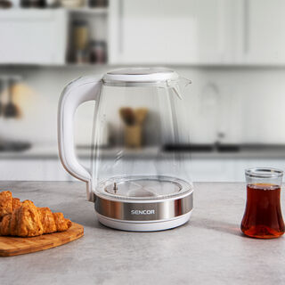 Sencor Kettle 2.0L Glass 2200W Temperature Control And Led 360 ° Strix Connector