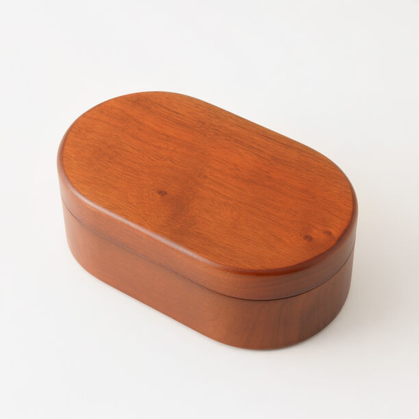 Homez small oval wooden jewelry box 16.5*9.5*5cm image number 1