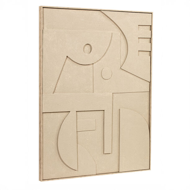 Homez wall art framed canvas wood, beige 90*120cm image number 1