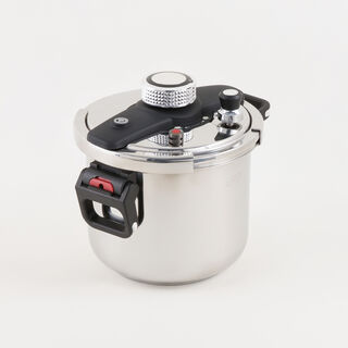 Alberto Stainless Steel Pressure Cooker 7L Folding Handles, Silver
